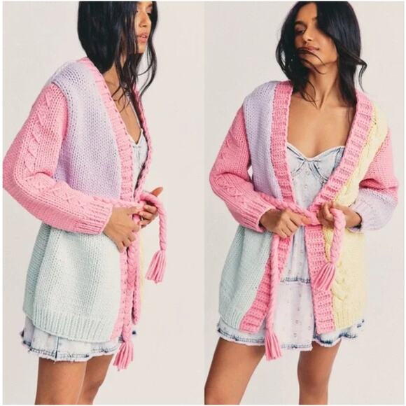 LoveShackFancy Horatio Oversized Cardigan Sweater Tassel Long Womens XS Rare - Picture 16 of 16